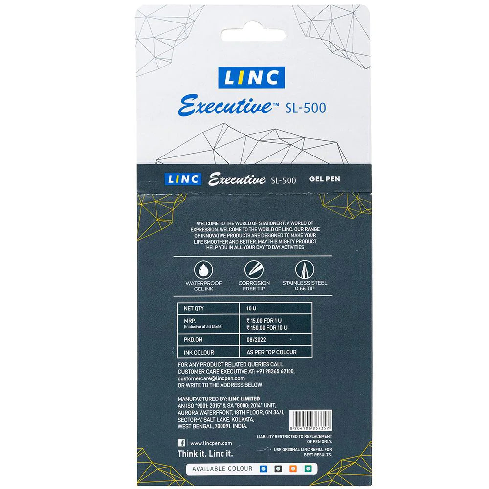 Linc Executive SL500 Gel Pen (Black)