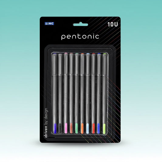 Linc Pentonic Smooth Flow Ink Ball Pen Multiocolour Set of 10 by Gifthubmart