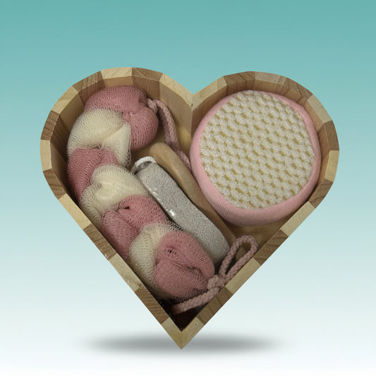 Loofah Set Heart by Gifthubmart