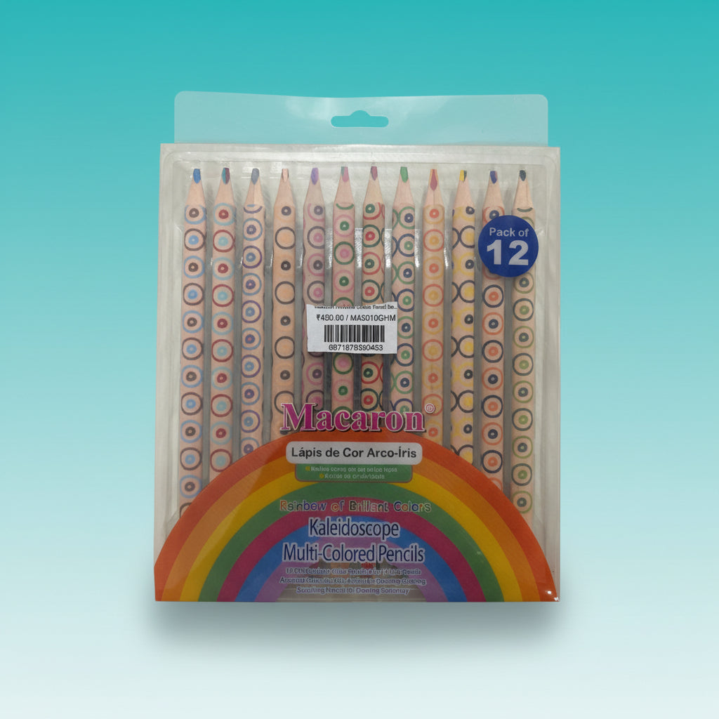 Macaron Rainbow Colour Pencil Set of 12 by Gift Hub Mart