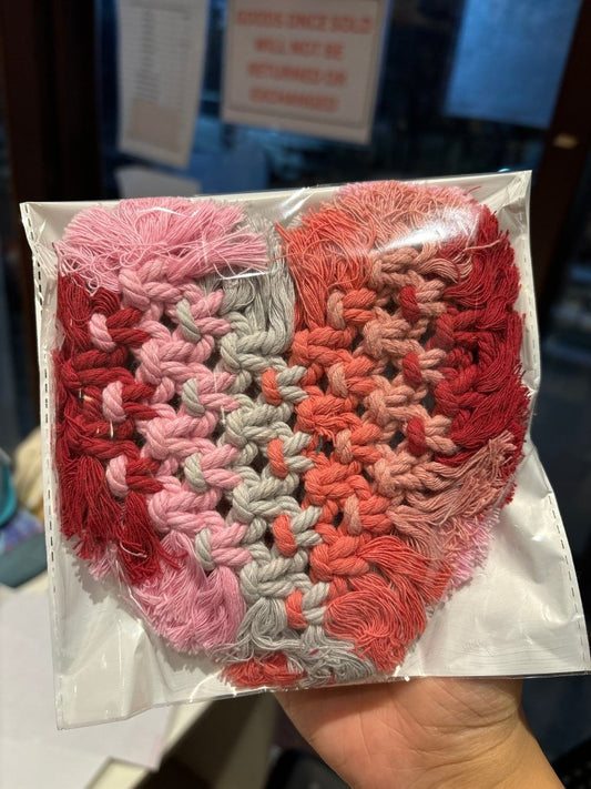 Macrame Heart Shape Coaster Set of 2 by Gifthubmart