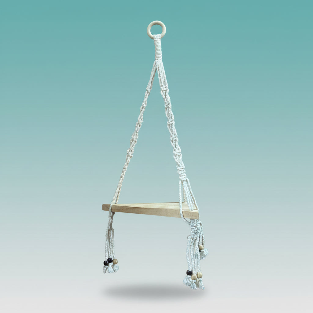 Macrame Wooden Triangle Plant Hanger by Gifthubmart