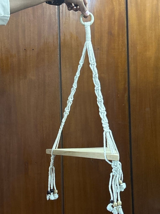 Macrame Wooden Triangle Plant Hanger by Gifthubmart
