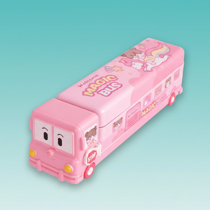 Magic Bus Metal Pencil Box (2 Compt) by Gift Hub Mart