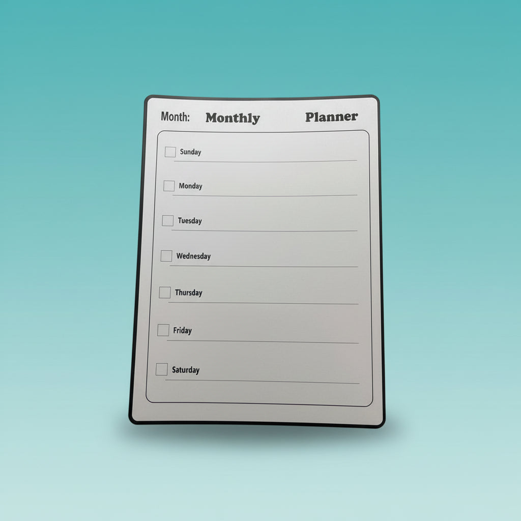 Magnetic Weekly Planner Black & White by Gifthubmart