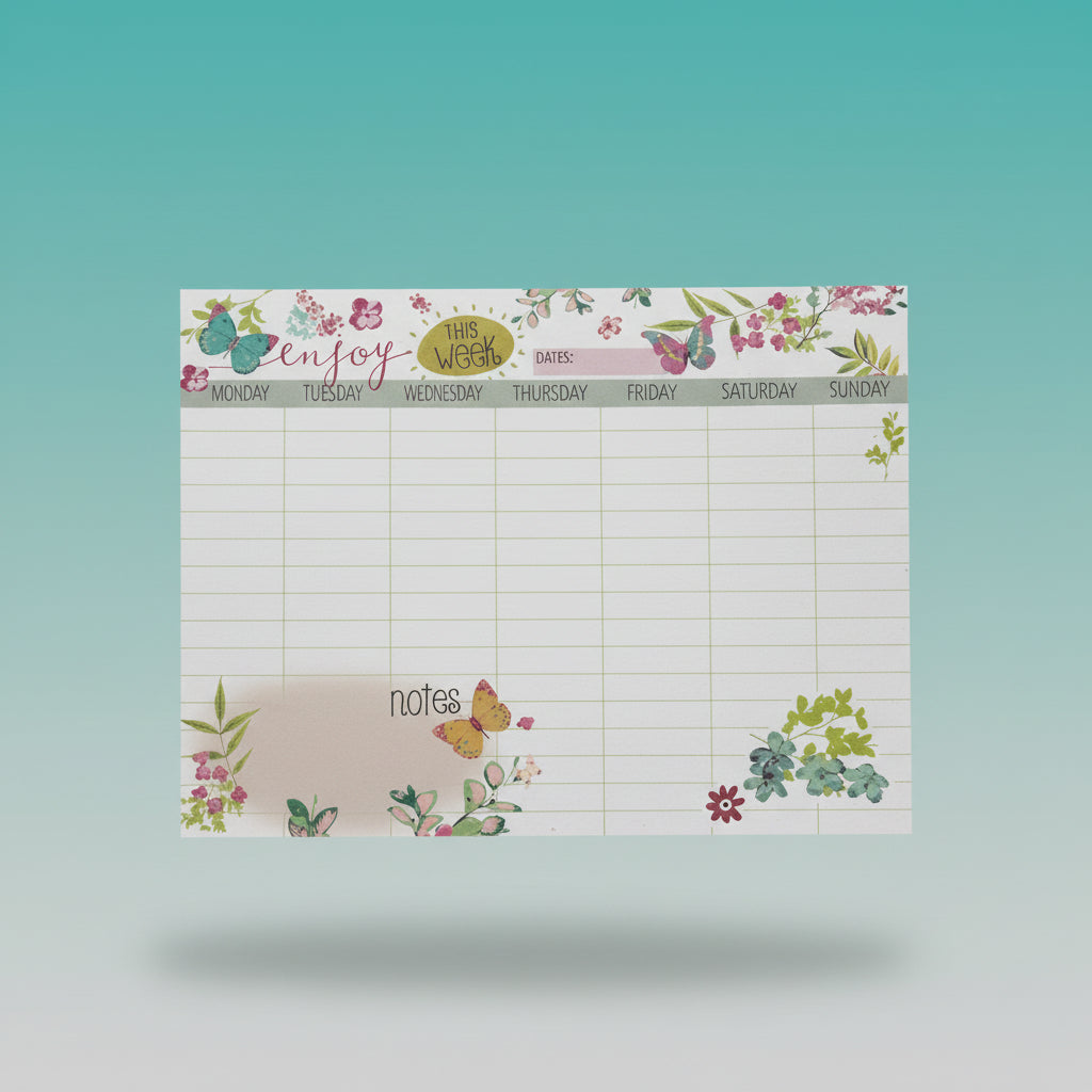 Magnetic Weekly Planner Floral by Gifthubmart