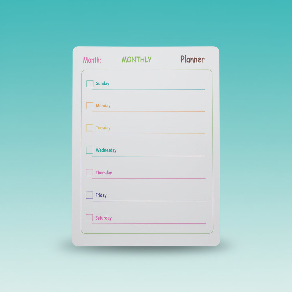 Magnetic Weekly Planner Multicolour by Gifthubmart
