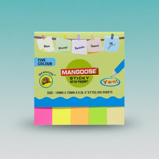 Gifthubmart Post It Mangoose 5 Colour Sticky Notes, 15x75 mm, five-colour set