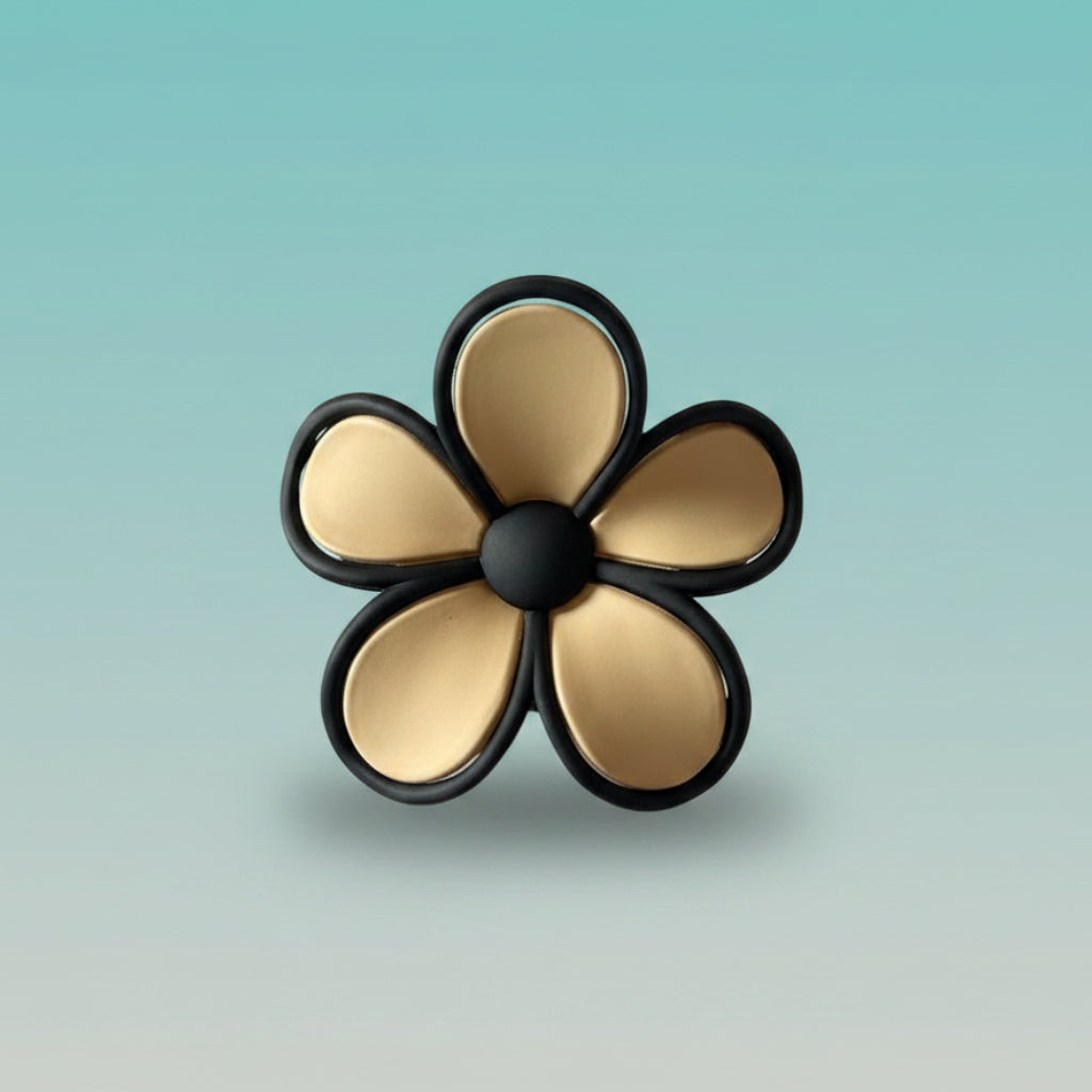 Matte Black Border Floral Clutcher- Medium by Gift Hub Mart