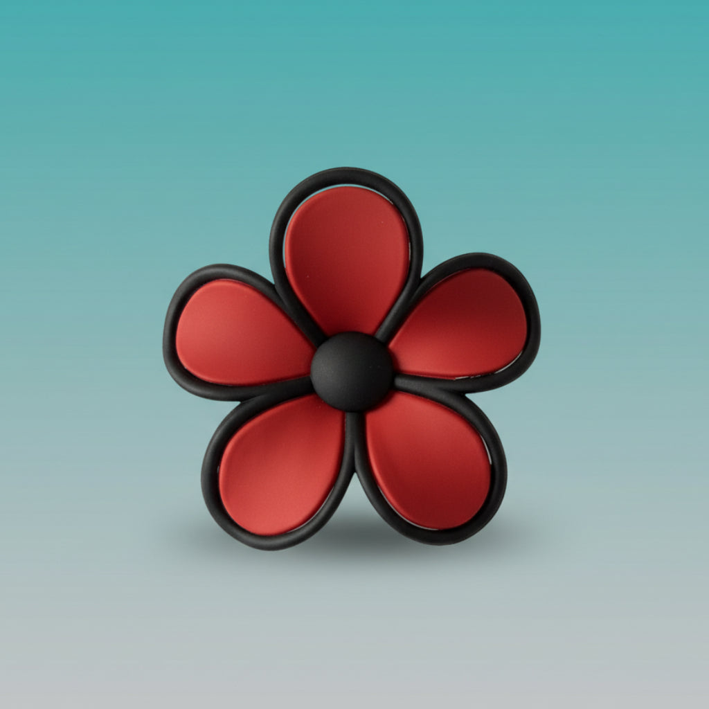 Matte Black Border Floral Clutcher- Medium by Gift Hub Mart