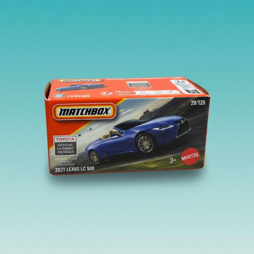 Gift Hub Mart Mattel Matchbox Car - blue die-cast toy car in red box