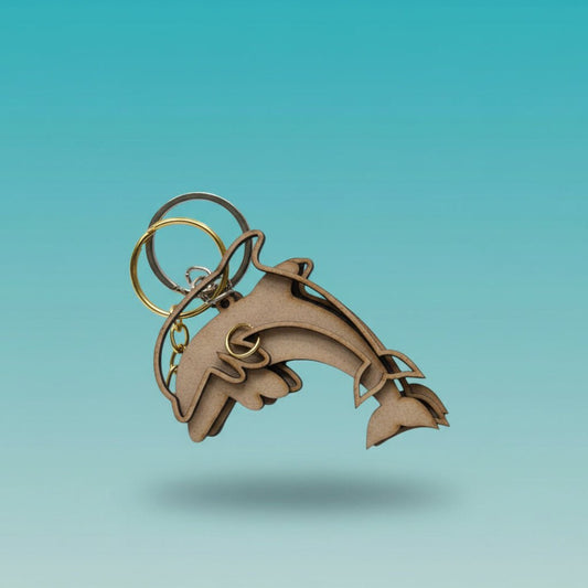 MDF DIY Key Ring 2 Pcs Set Dolphin by Gifthubmart