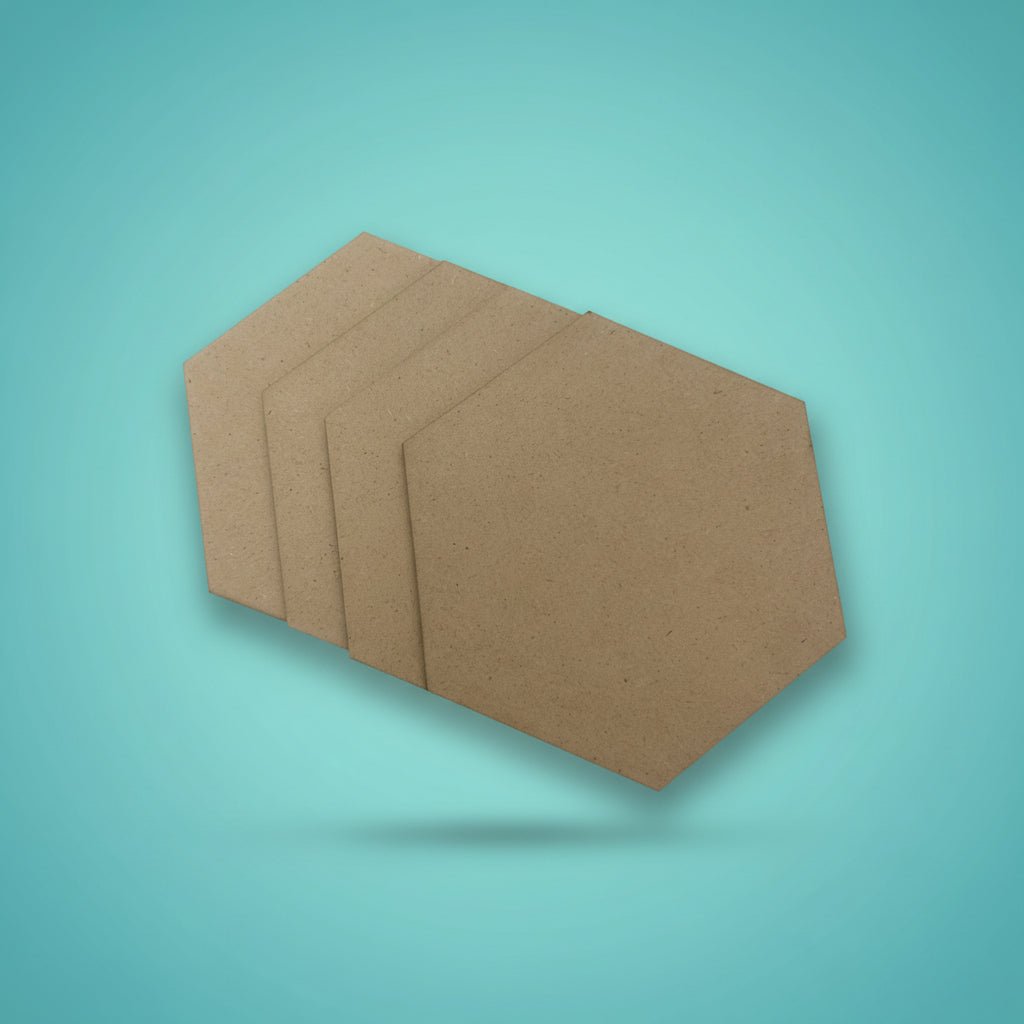 MDF Hexagon - 4X4 4MM 4 Pcs by Gifthubmart