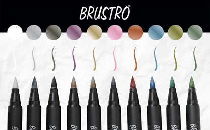 Metallic Brush Pen Set of 10 Brustro by Gifthubmart