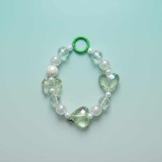 Mobile Charm Green Heart Crystal by Gift Hub Mart