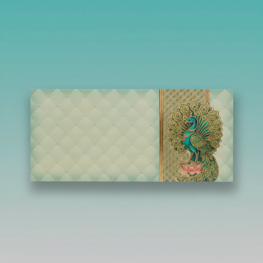 Money Envelope- Green With Peacock by Gift Hub Mart