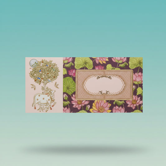 Money Envelope- Peach With Kamdhenu Cow by Gift Hub Mart