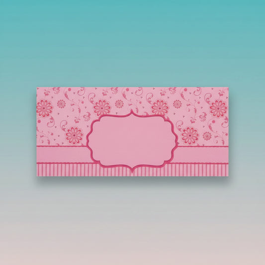 Money Envelope- Pink With Flower Print by Gift Hub Mart