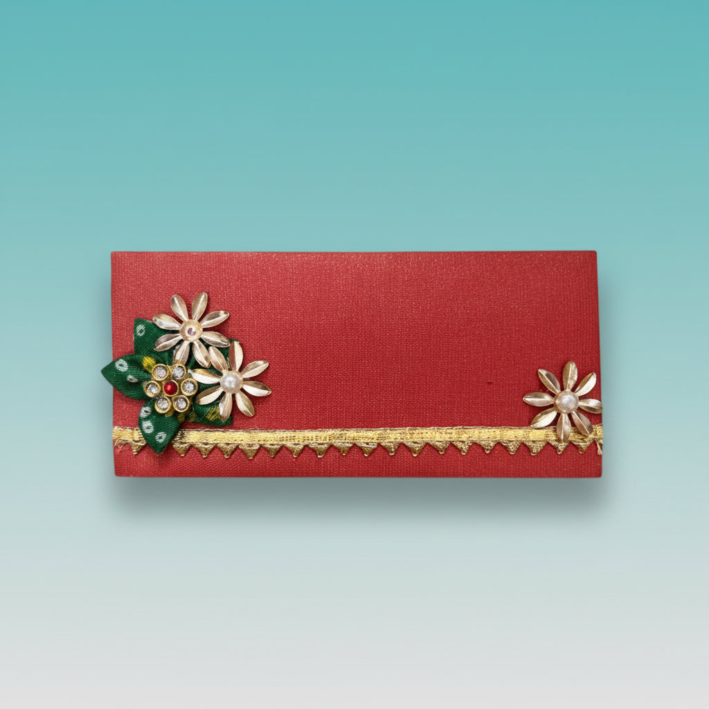 Money Envelope Red With Gota Dori Pattin