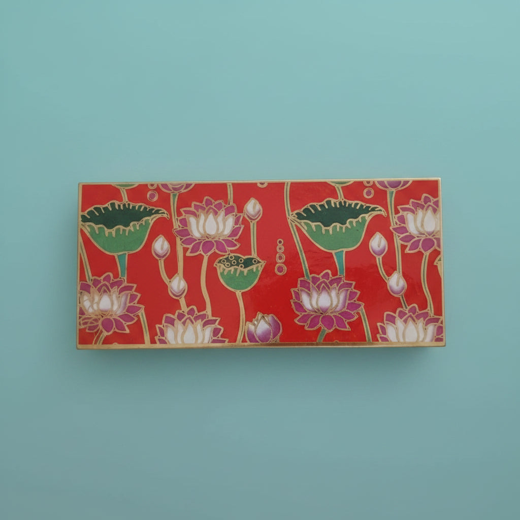 Money Envelope-Red With Lotus Flowers by Gift Hub Mart