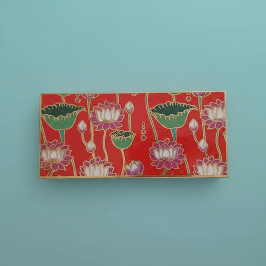 Money Envelope-Red With Lotus Flowers by Gift Hub Mart
