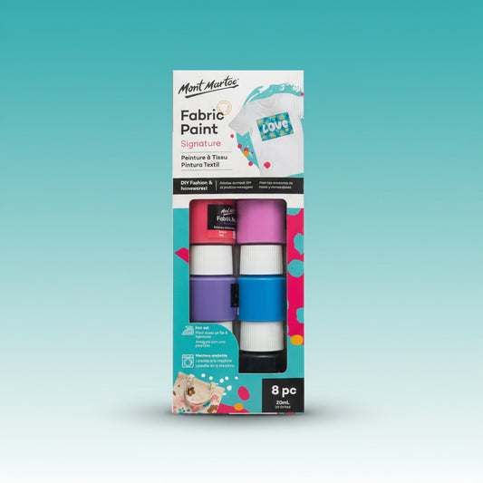 Mont Marte Fabric Paint Set of 8 20ML by Gifthubmart