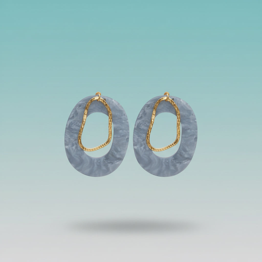 Mother of Pearl Oval Earrings by Gifthubmart
