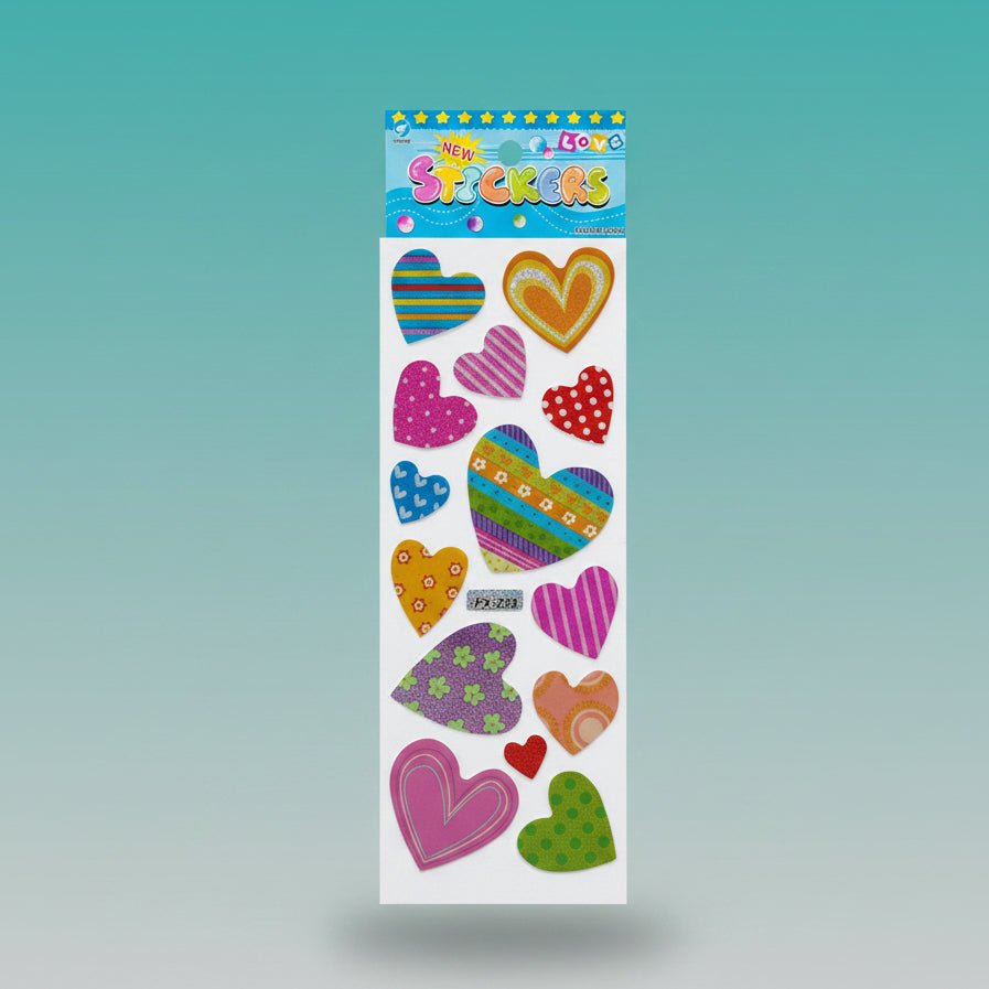 MRP10 Stickers by Gift Hub Mart - colorful heart-shaped sticker sheet