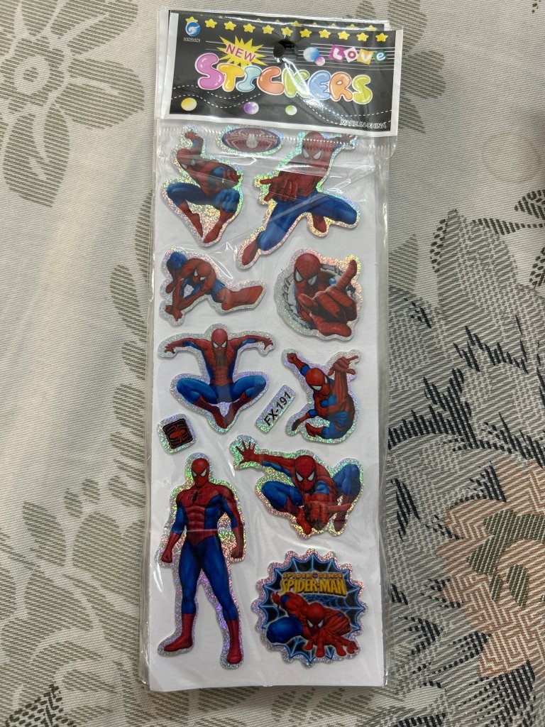 MRP10 Stickers by Gift Hub Mart - holographic Spider-Man designs, colorful superhero decals