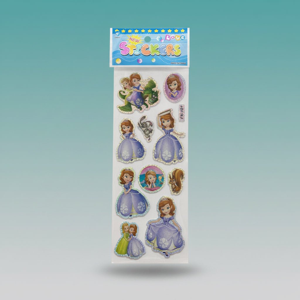 MRP10 stickers by Gift Hub Mart – holographic princess sticker set with purple gowns