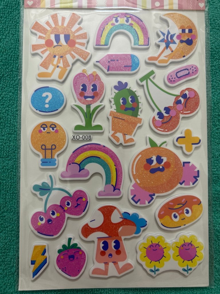 MRP100 Glitter Stickers - XO-008 by Gift Hub Mart