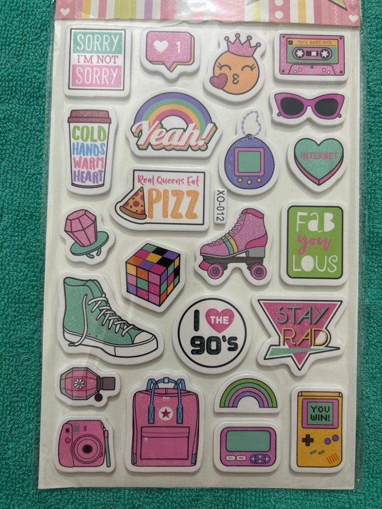 MRP100 Glitter Stickers - XO-012 by Gift Hub Mart