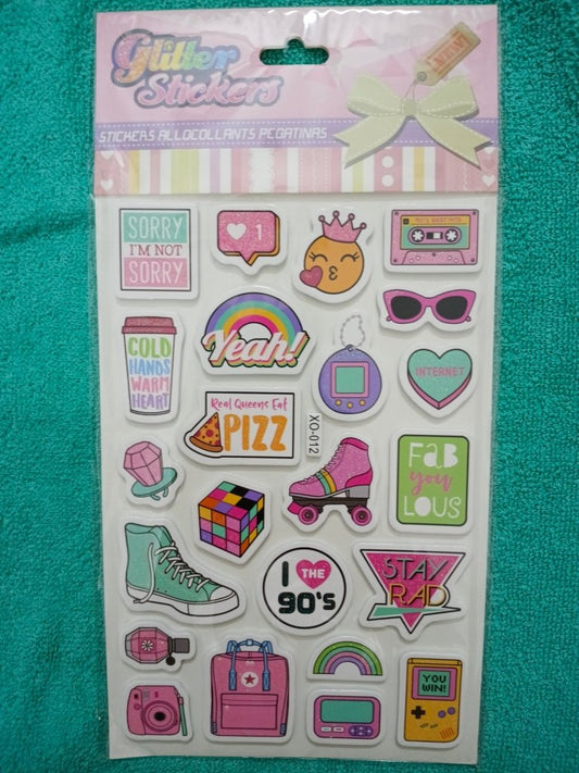 MRP100 Glitter Stickers - XO-012 by Gift Hub Mart