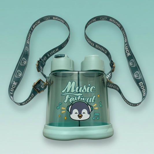 Music Festival 2 Section Water Bottle for Kids 640ML by Gift Hub Mart