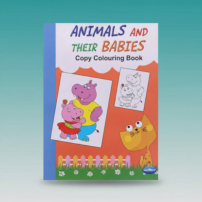Navneet A Book of Copy Colouring- Animal & Their Babies by Gifthubmart