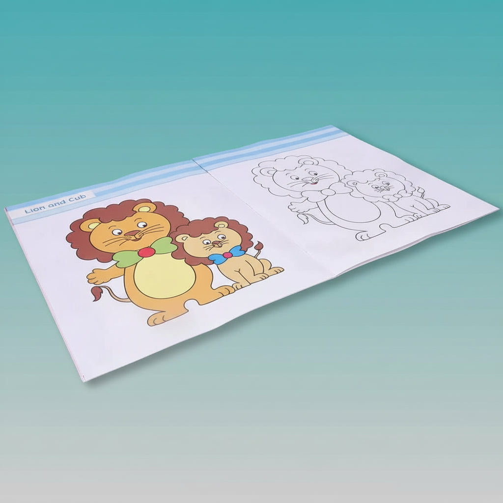 Navneet A Book of Copy Colouring- Animal & Their Babies by Gifthubmart