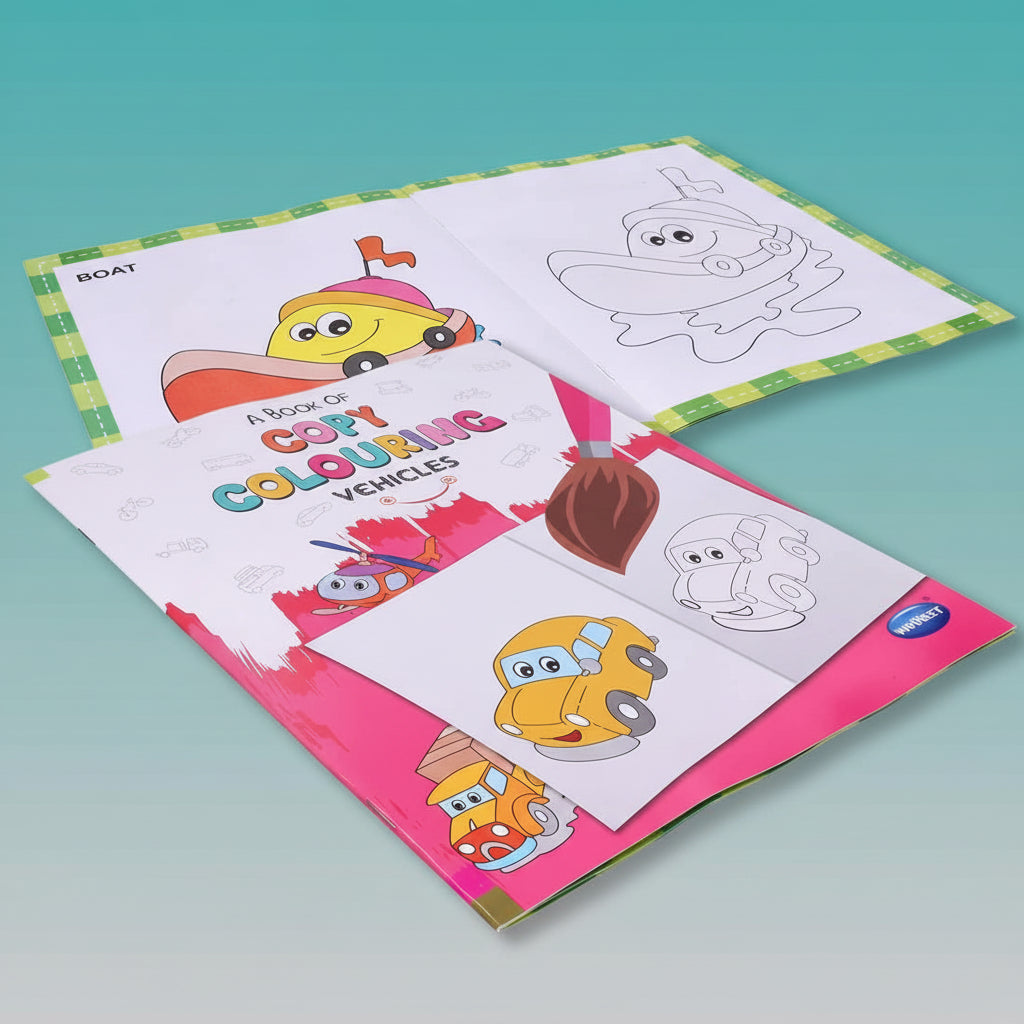 Navneet A Book of Copy Colouring- Vehicles by Gifthubmart