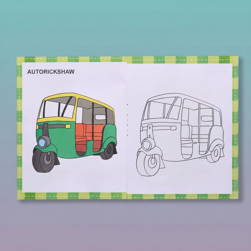 Navneet A Book of Copy Colouring- Vehicles by Gifthubmart