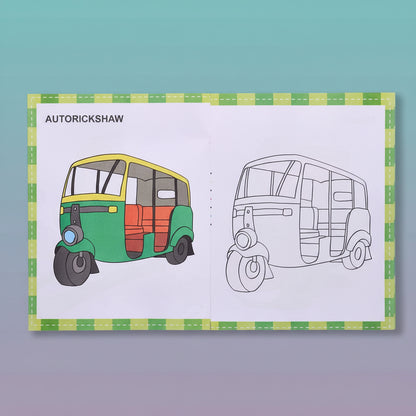 Navneet A Book of Copy Colouring- Vehicles by Gifthubmart