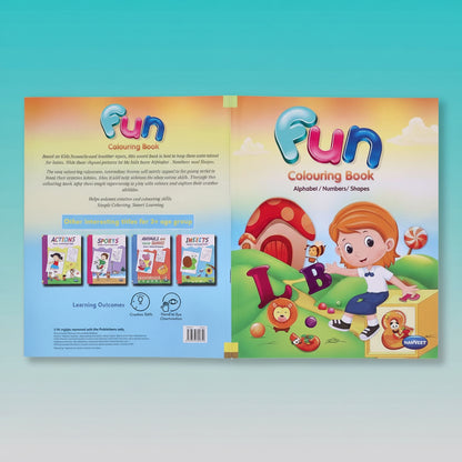 Navneet Fun Colouring Book Alphabet/Number/Shapes by Gifthubmart