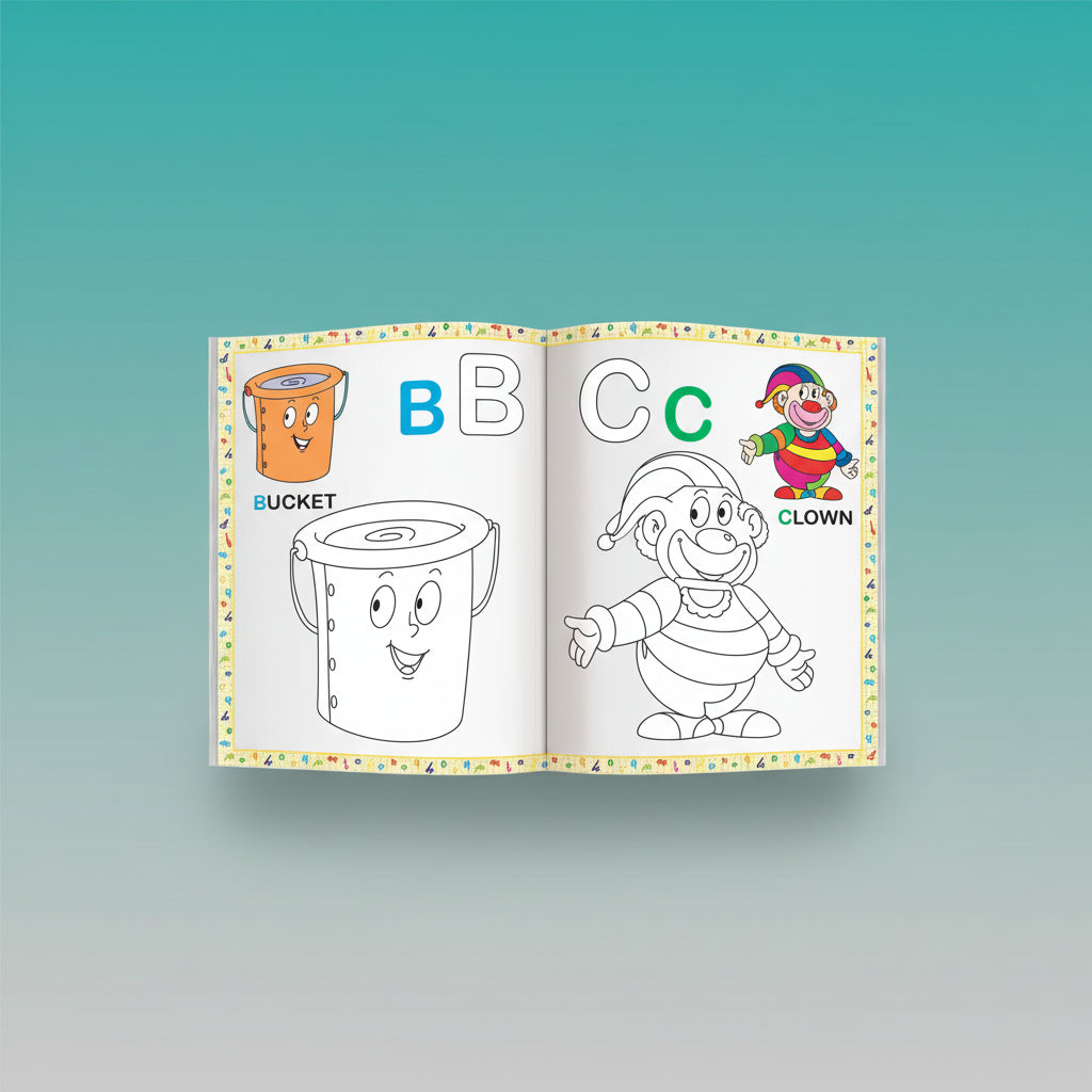 Navneet Fun Colouring Book Alphabet/Number/Shapes by Gifthubmart