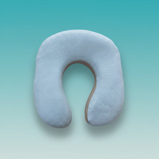 Neck Pillow GBT1193 by Gift Hub Mart, light blue U-shaped travel pillow.