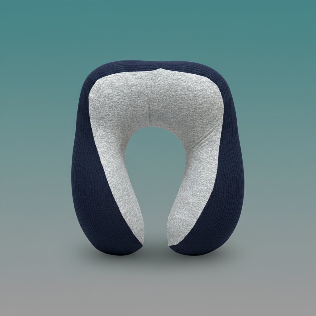 Gift Hub Mart Neck Pillow GBT1193 in grey inner fabric with navy outer, travel neck cushion.