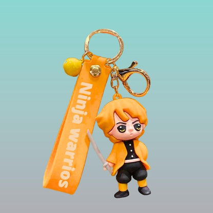 Ninja Warriors 3D Character Rubber Keychain with Wristband by Gifthubmart