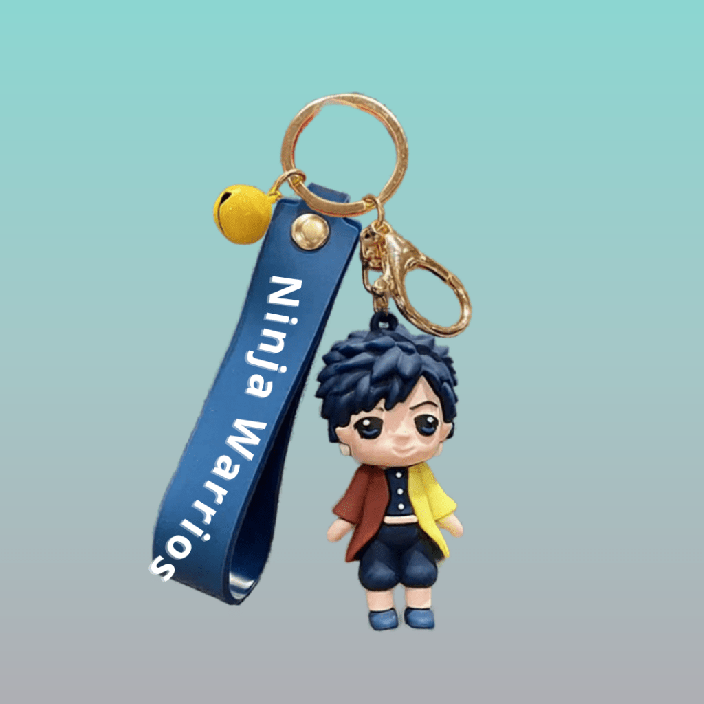 Ninja Warriors 3D Character Rubber Keychain with Wristband by Gifthubmart