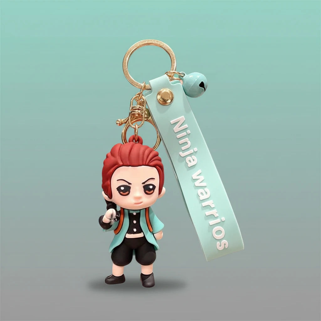 Ninja Warriors 3D Character Rubber Keychain with Wristband by Gifthubmart
