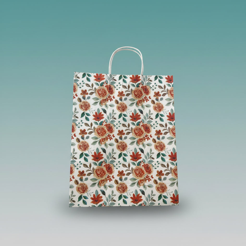 Orange Roses Paper Bag Big by Gift Hub Mart