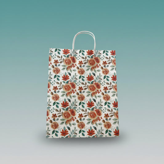 Orange Roses Paper Bag Big by Gift Hub Mart