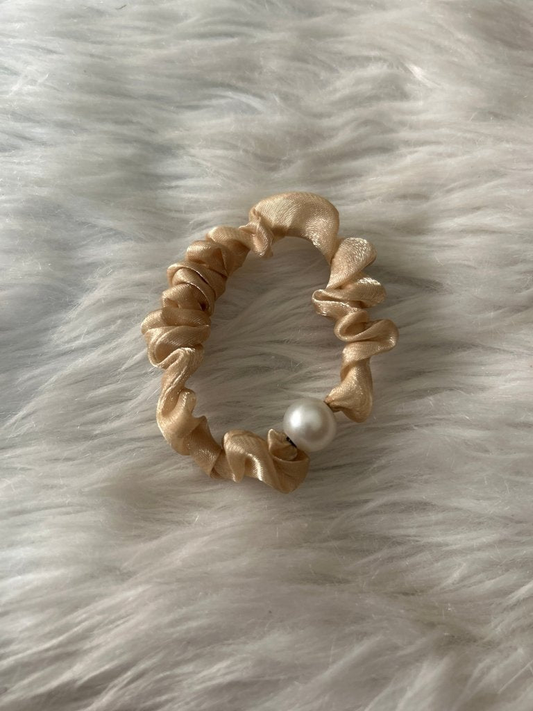 Organza Scrunchies with Pearl Set Of 2 by Gift Hub Mart