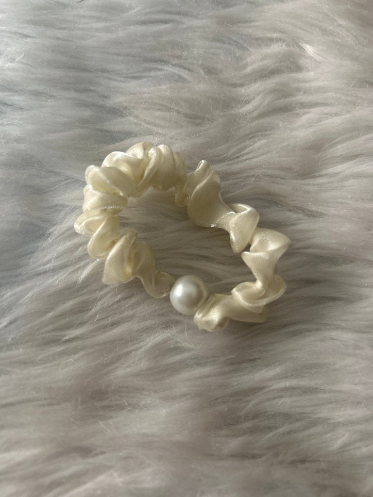 Organza Scrunchies with Pearl Set Of 2 by Gift Hub Mart